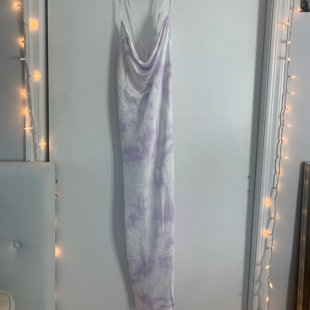 Cowl Neck Silk Midi Dress